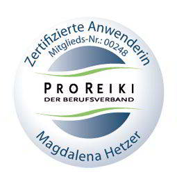 ProReiki-Zertifikat von Magdalena Hetzer als Zertifizierte Anwenderin